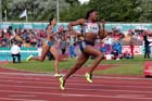 Perri Shakes-Drayton (GB) on her way to winning the 400 metres at the European Athletics Team Championships.